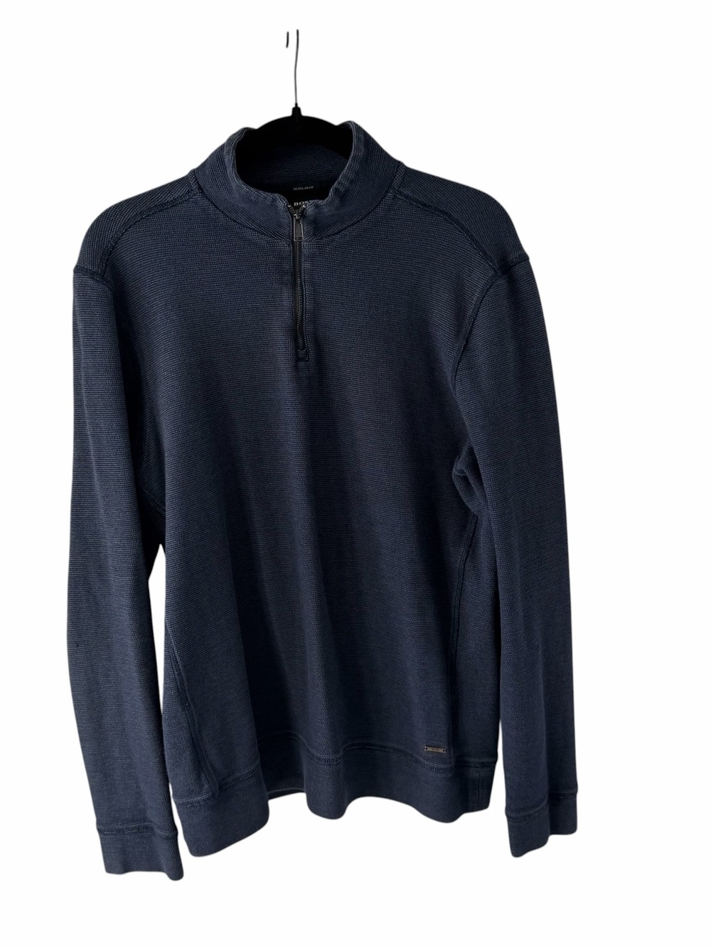 Hugo Boss Men's Navy Pullover 1/4 Zip Classic Preppy Timeless Casual L Sweater